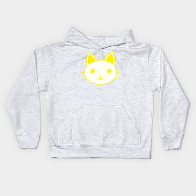 Kitty Yellow Kids Hoodie by asteltainn